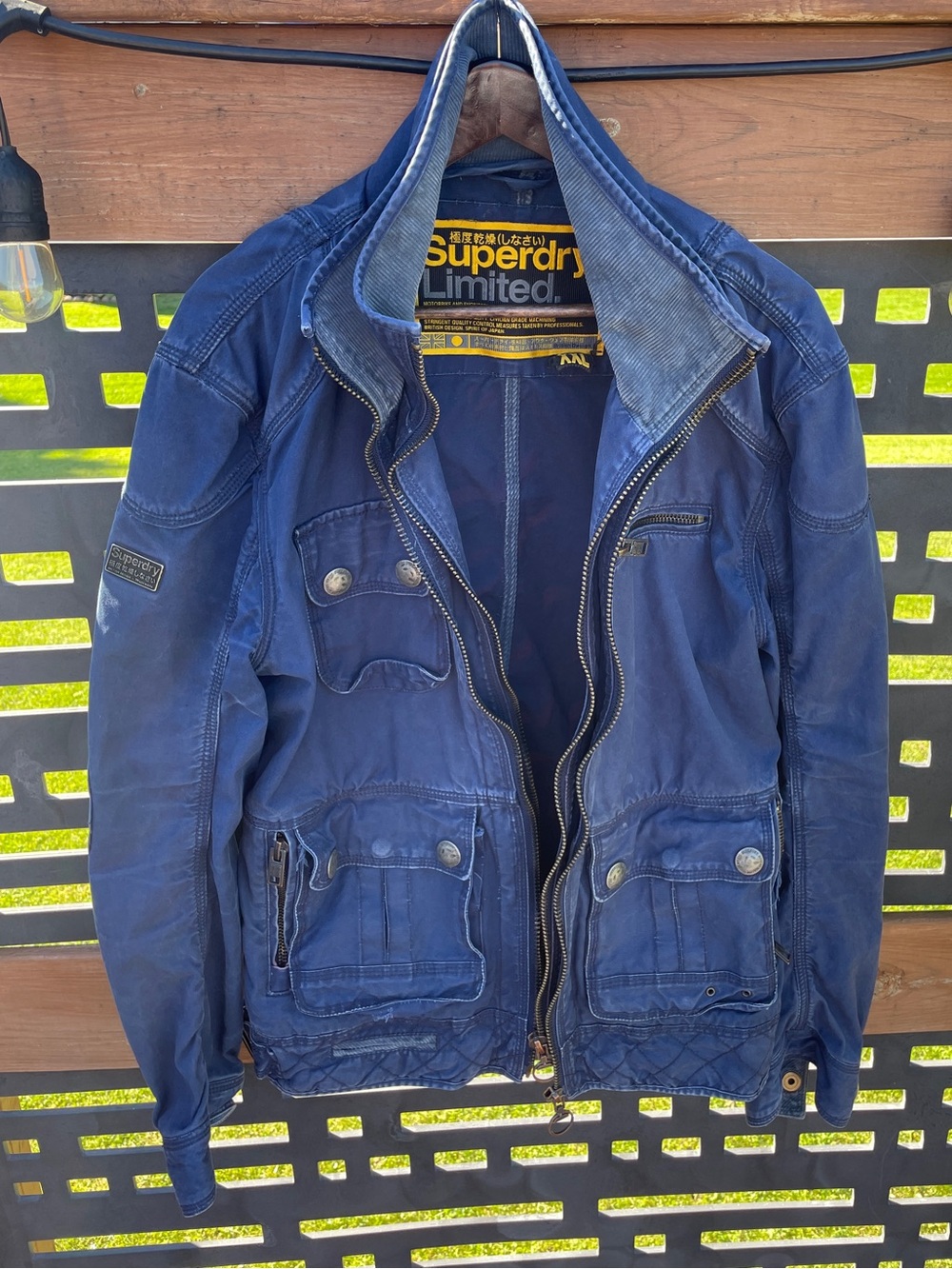 Superdry Limited Navy Blue Motorcycle Jacket